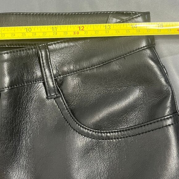 Aritzia Wilfred Melina Tall High Rise Faux Leather Straight Leg Pants Womens 10 - Picture 5 of 13
